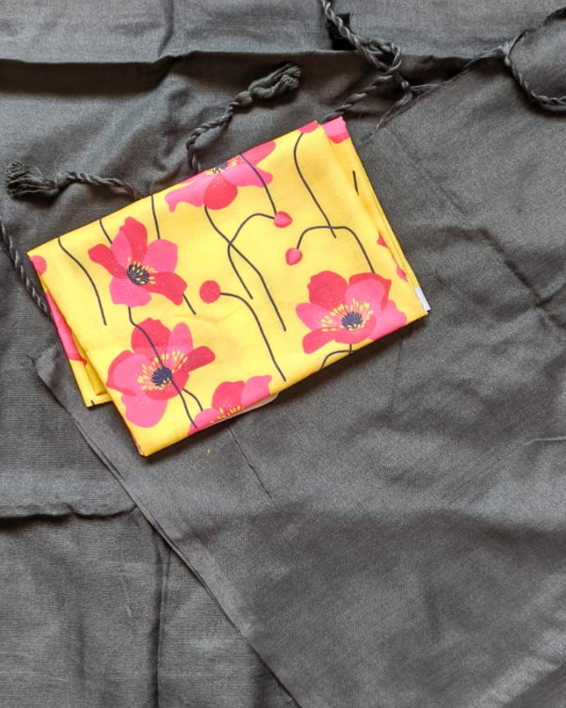 Black Handloom Khadi Cotton