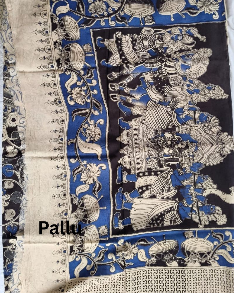 Black Kalamkari Chennur silk