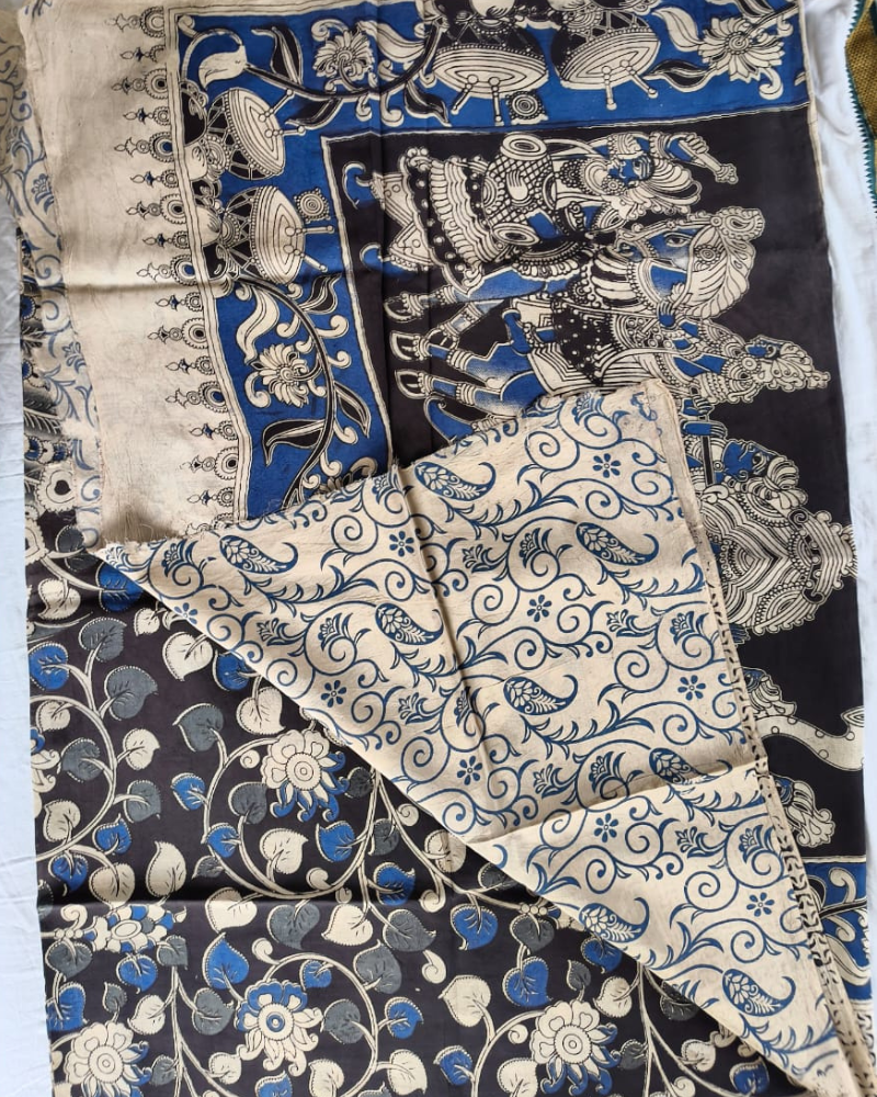 Black Kalamkari Chennur silk