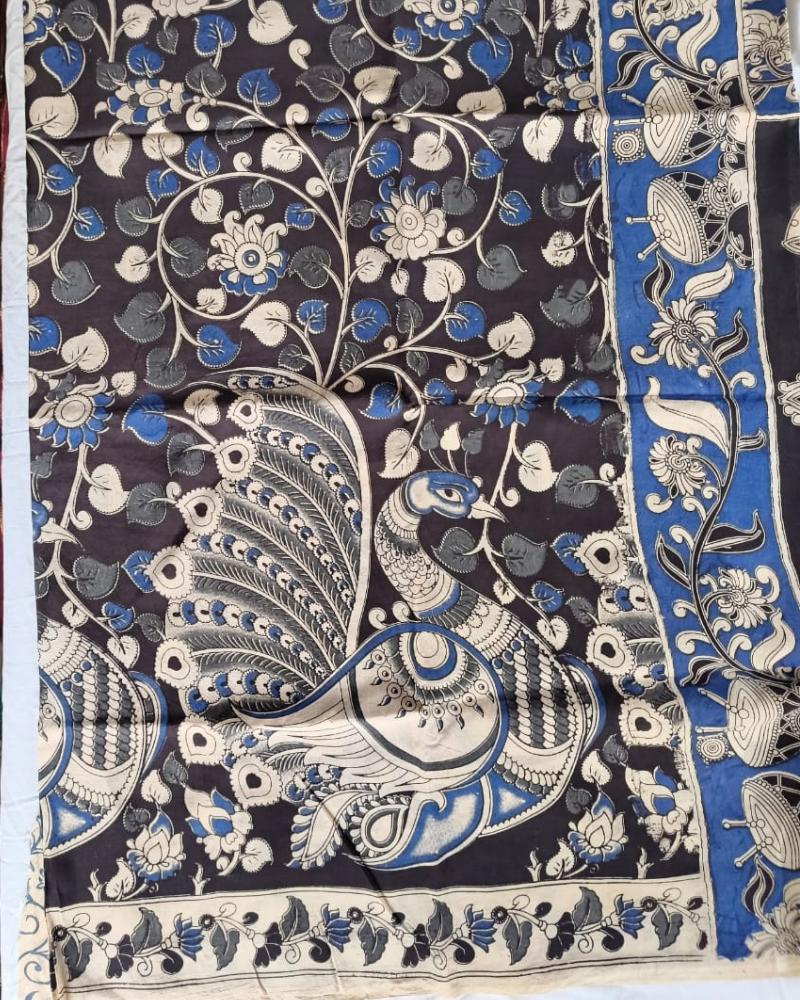 Black Kalamkari Chennur silk