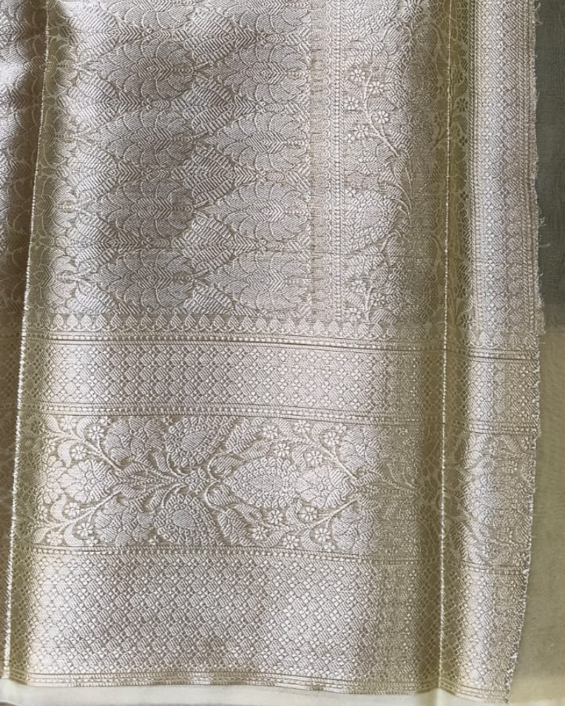 Black & Ivory Banarasi Semi Organza