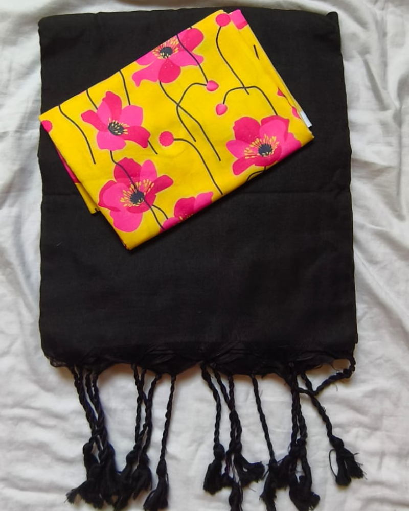 Black Handloom Khadi Cotton