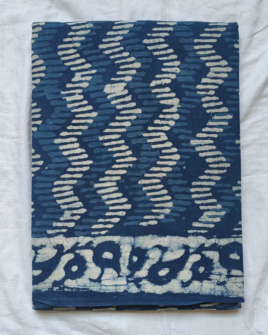 Indigo Bagru Print Mul Cotton