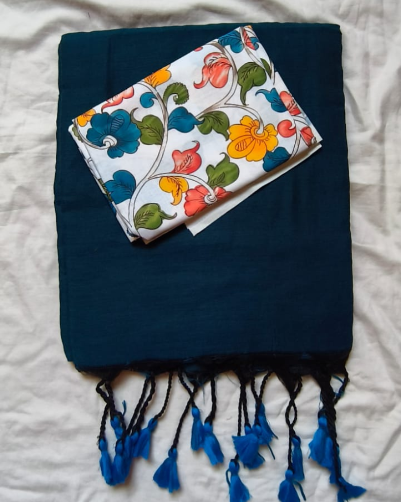 Blue Handloom Khadi Cotton