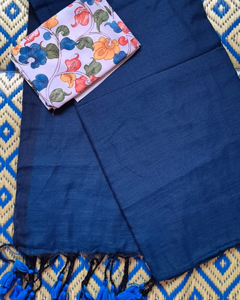 Blue Handloom Khadi Cotton