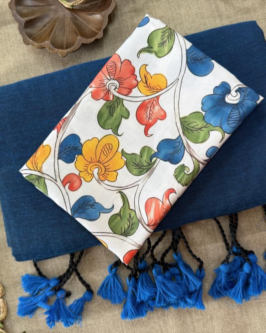 Blue Handloom Khadi Cotton