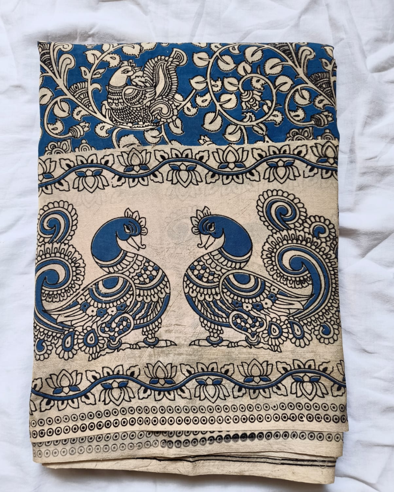 Blue Kalamkari Chennur silk