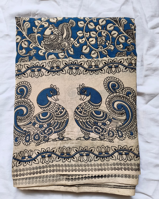 Blue Kalamkari Chennur silk
