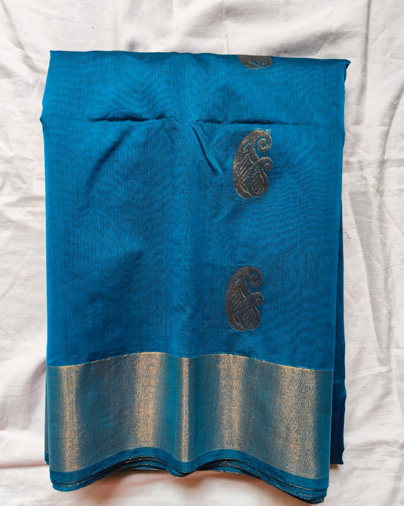Blue Elampilai Sico saree with big Butta