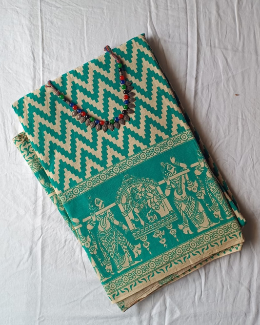 Blue Mangalgiri  Cotton Saree