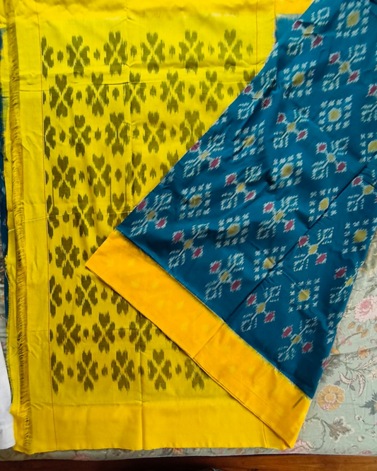 Blue Ikkat Handloom Cotton