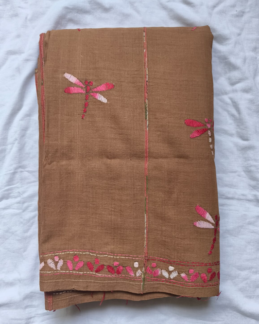 Khadi Cotton Kantha work Saree