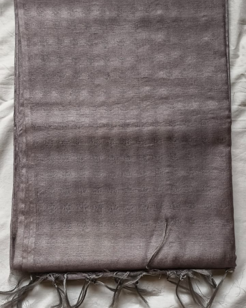 Dove Grey Bhagalpur Blended Silk with Cotton