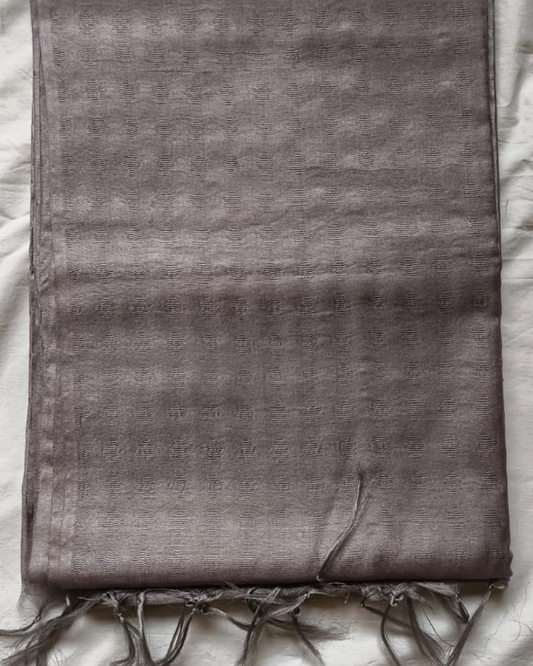 Dove Grey Bhagalpur Blended Silk with Cotton