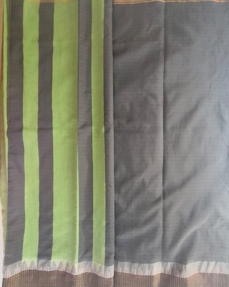 Green Fancy Border Gadwal Handloom Cotton