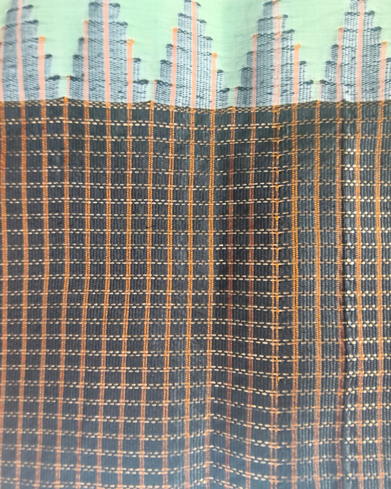 Green Fancy Border Gadwal Handloom Cotton