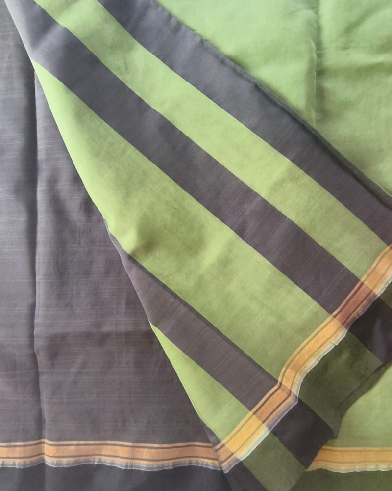 Green Fancy Border Gadwal Handloom Cotton