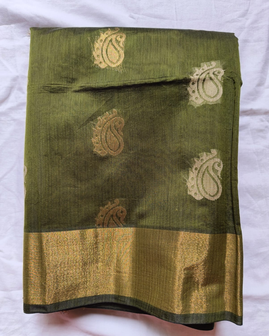 Green Ellampilai Sico saree with big Butta