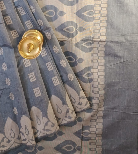 Grey Ellampilai Handloom cotton saree