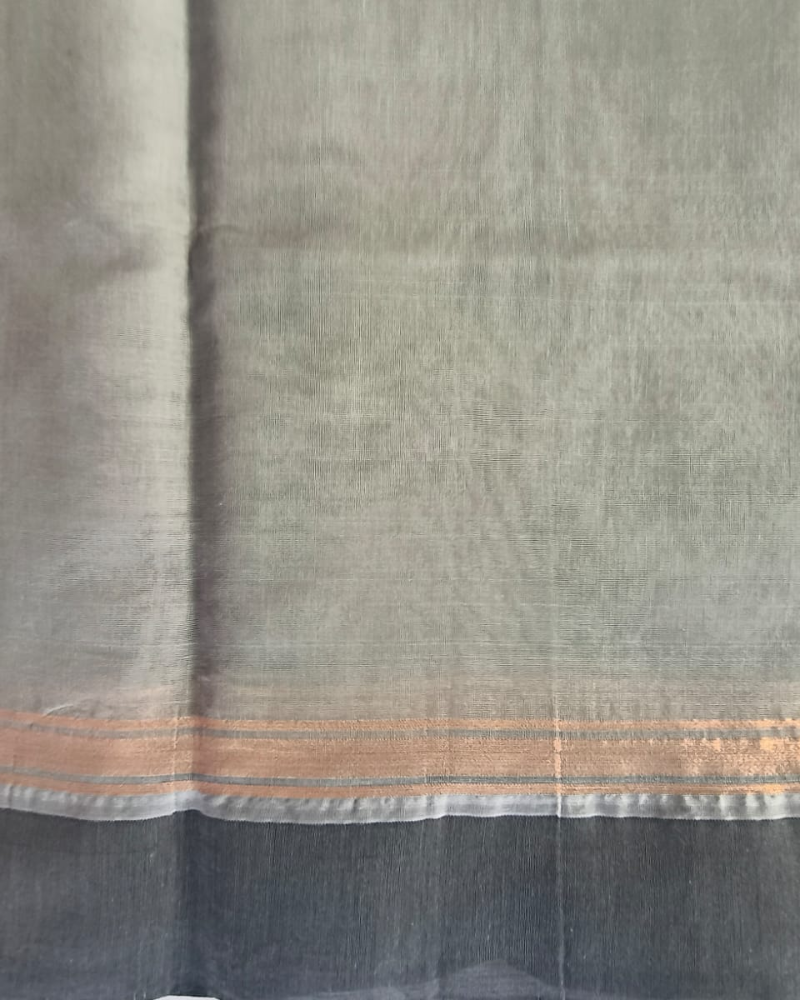 Grey Fancy Border Gadwal Handloom Cotton