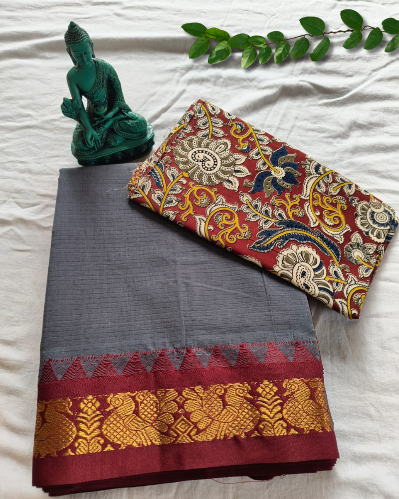 Grey Gadwal Handloom Cotton