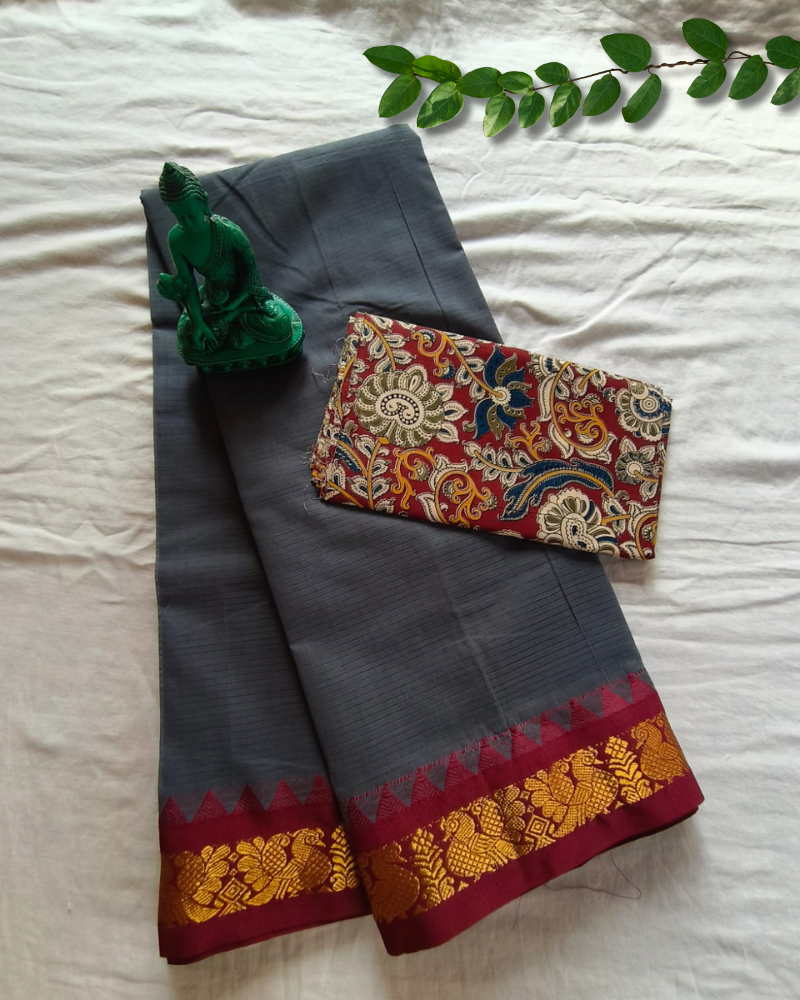 Grey Gadwal Handloom Cotton