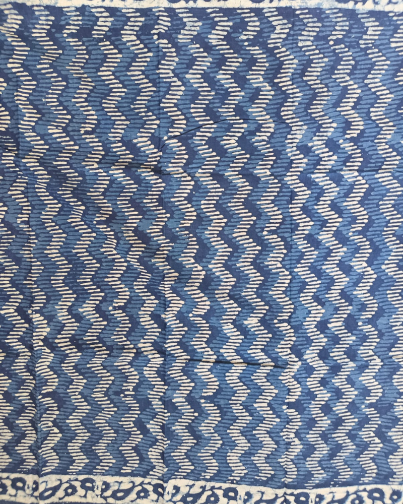 Indigo Bagru Print Mul Cotton