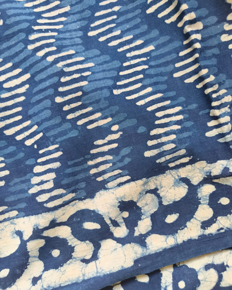 Indigo Bagru Print Mul Cotton