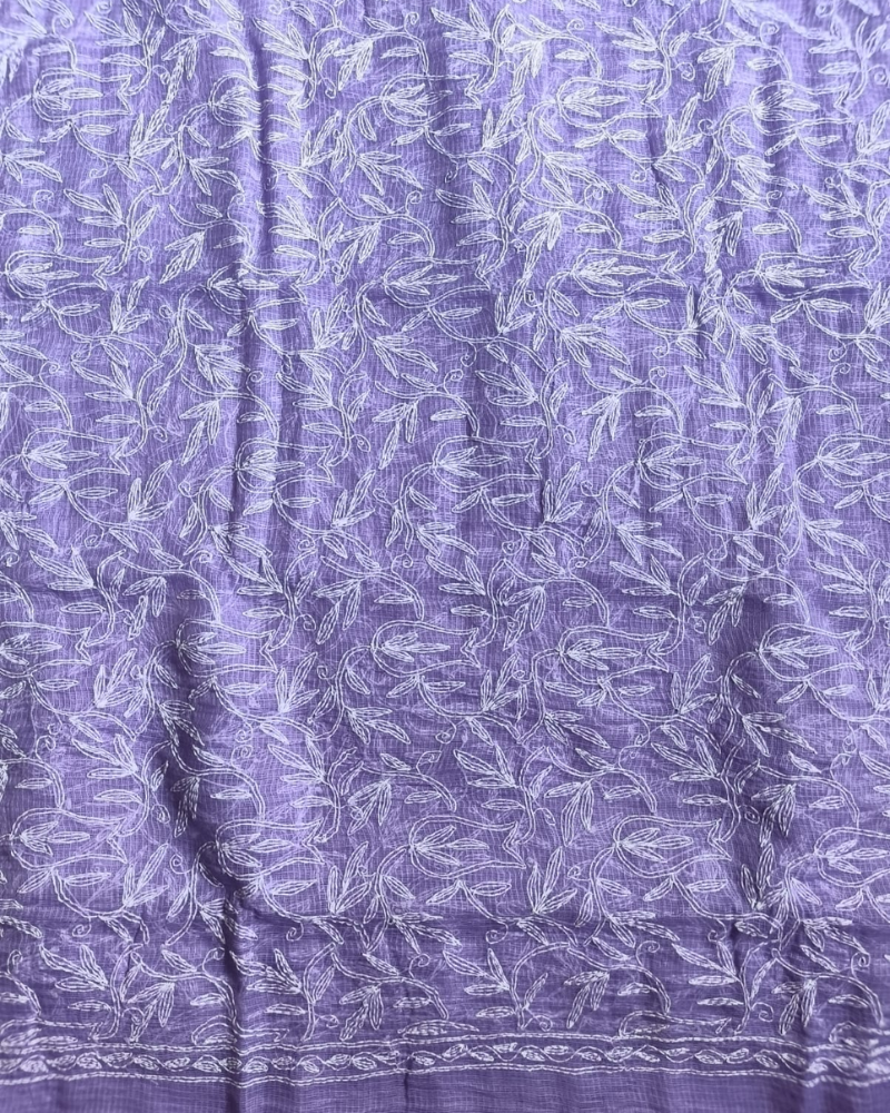 Lavender Chikankari Kota Cotton