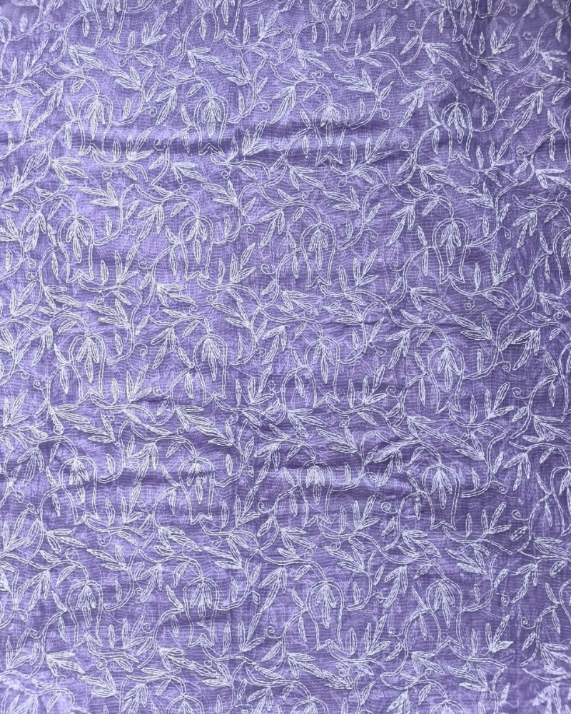 Lavender Chikankari Kota Cotton