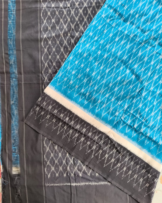 Light Blue Ikkat Handloom Cotton