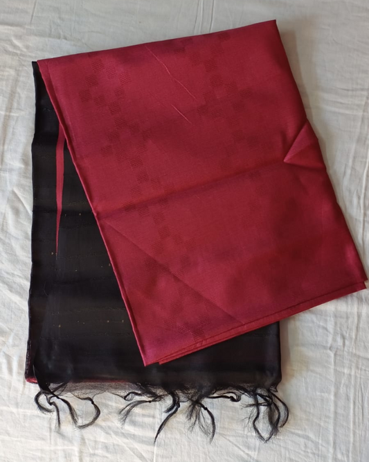 Wine Red Bhagalpur Blended Linen