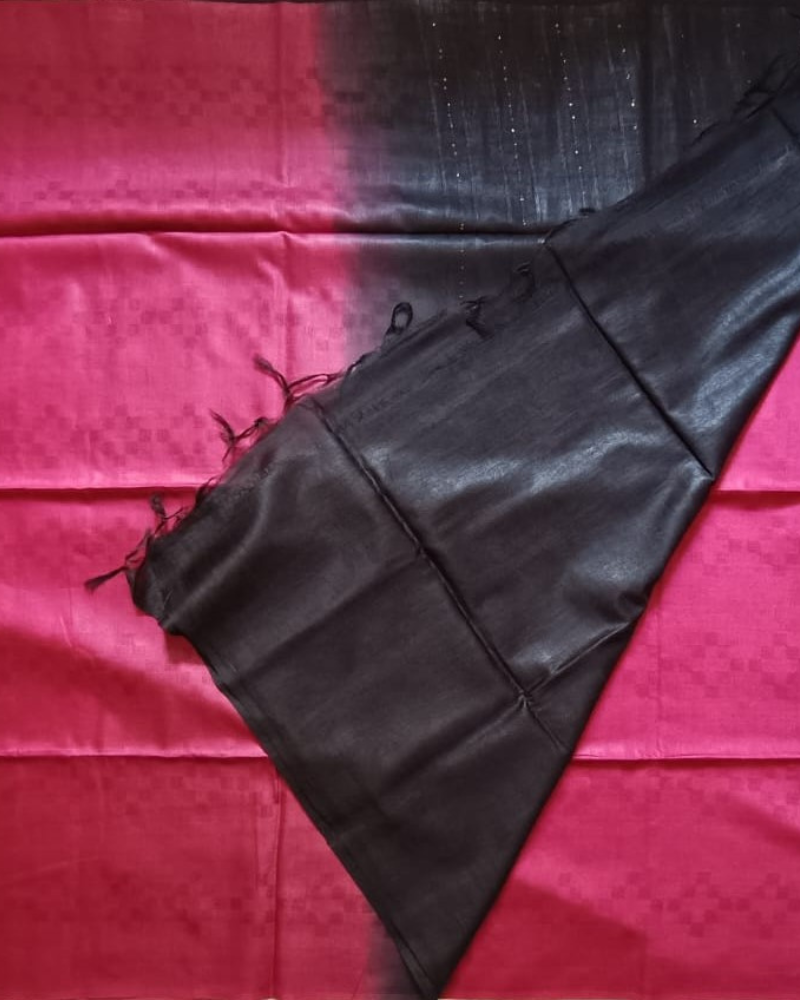 Wine Red Bhagalpur Blended Linen
