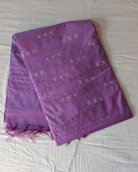Lavender Bhagalpur Blended Linen