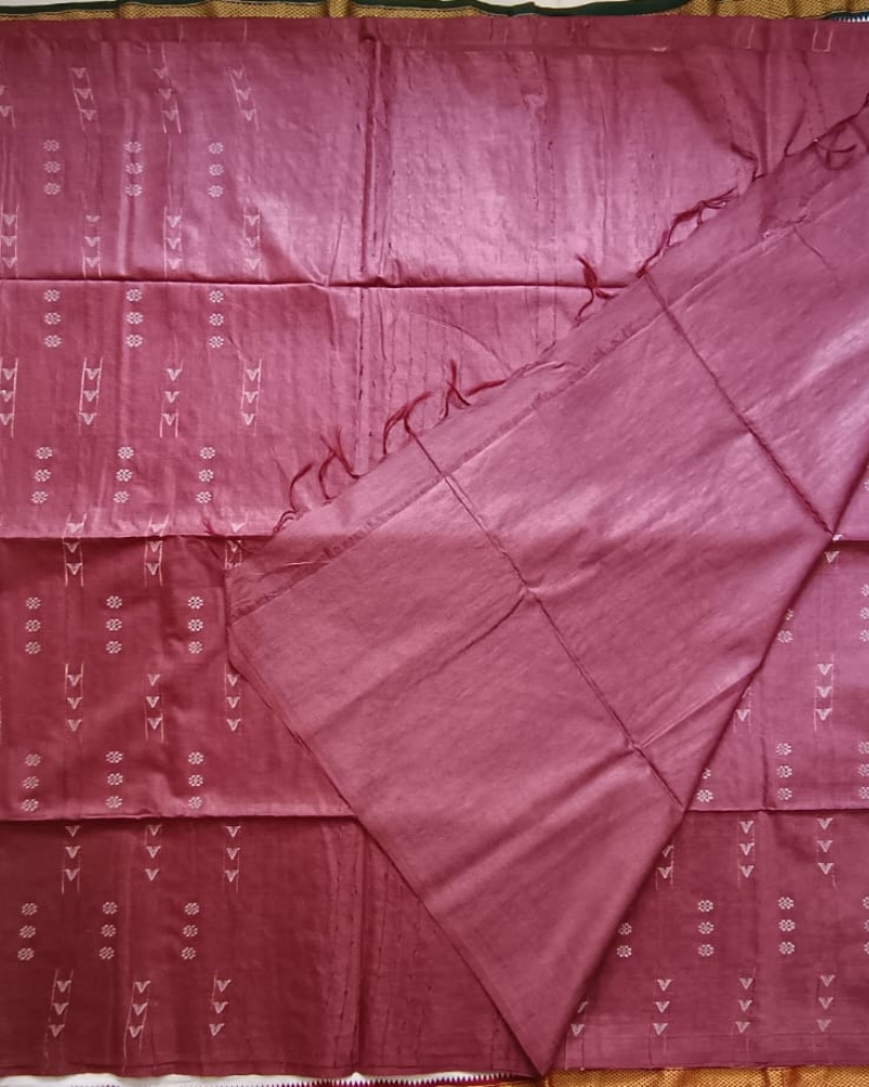 Wine Red Bhagalpur Blended Linen