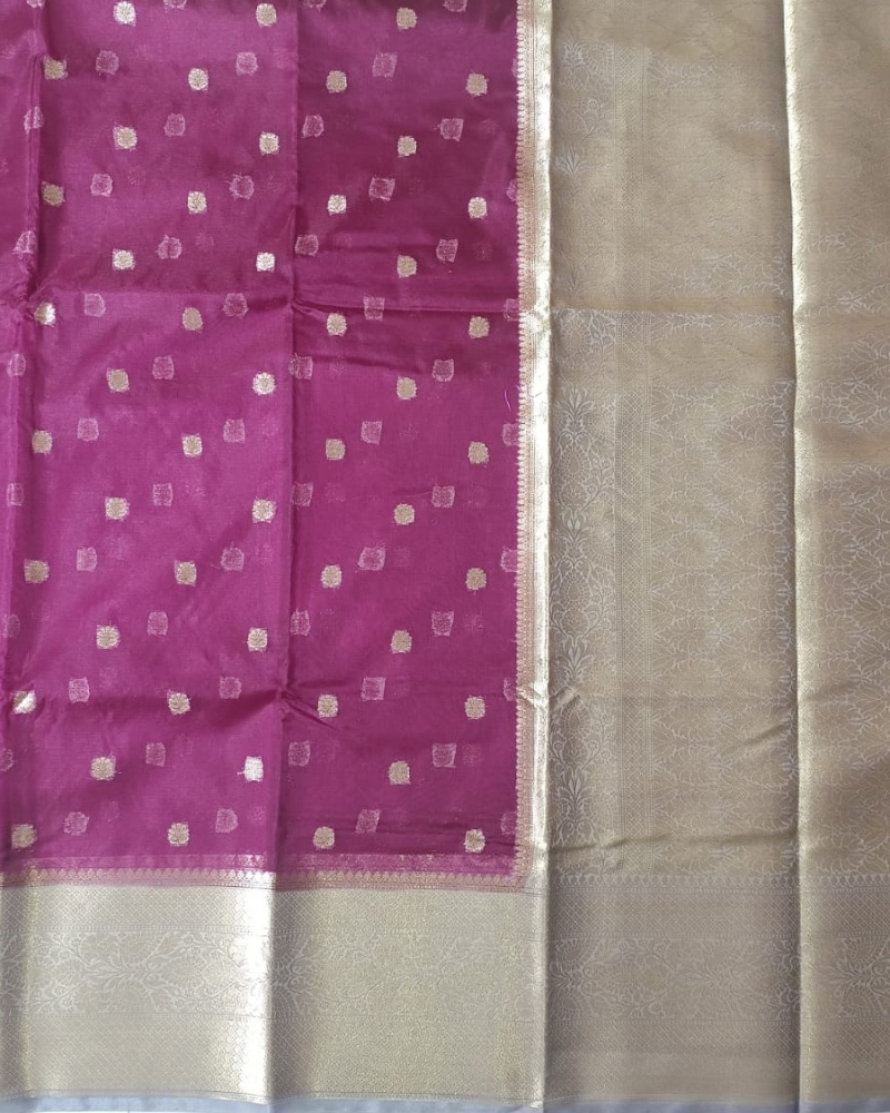 Megenta Banarasi Semi Organza