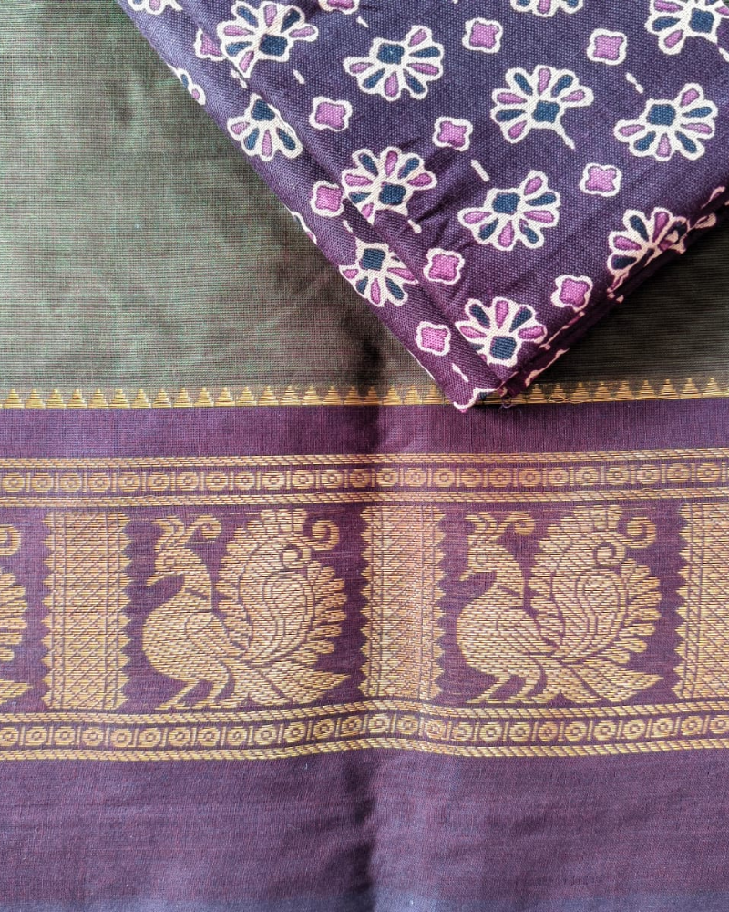 Mehandi Green Chattinad Handloom Cotton