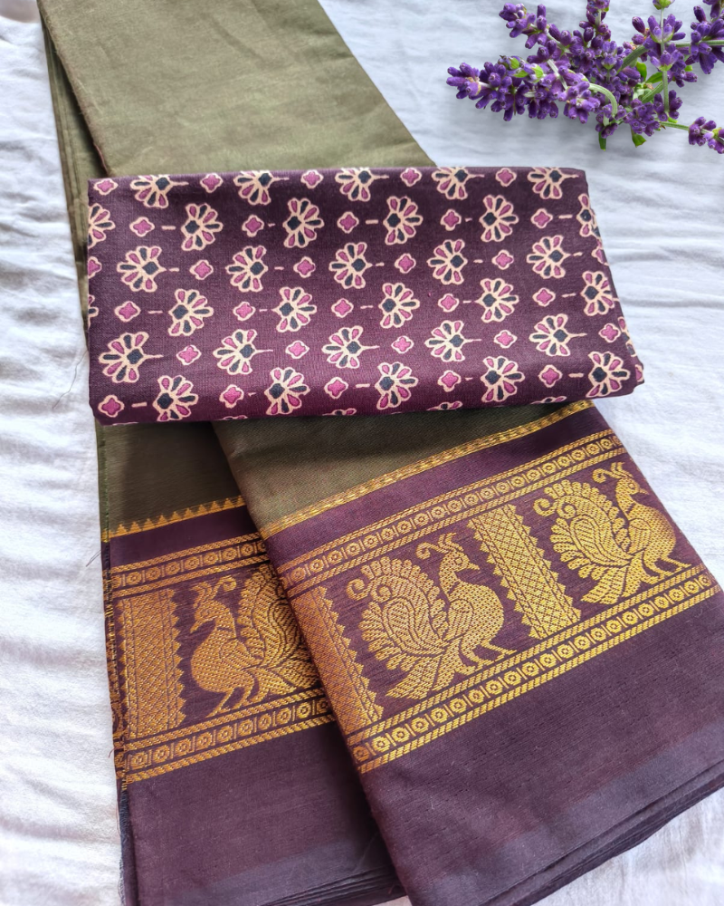 Mehandi Green Chattinad Handloom Cotton