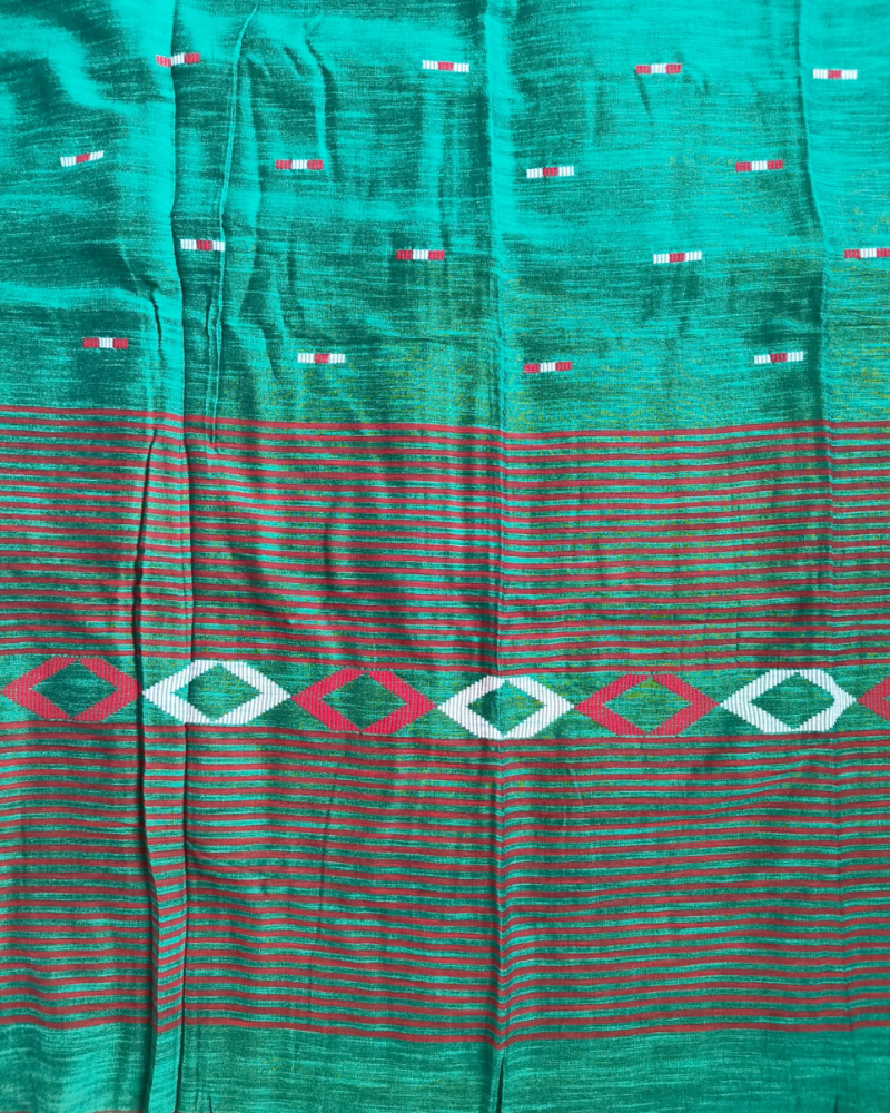 Handloom Green Mul Cotton Saree