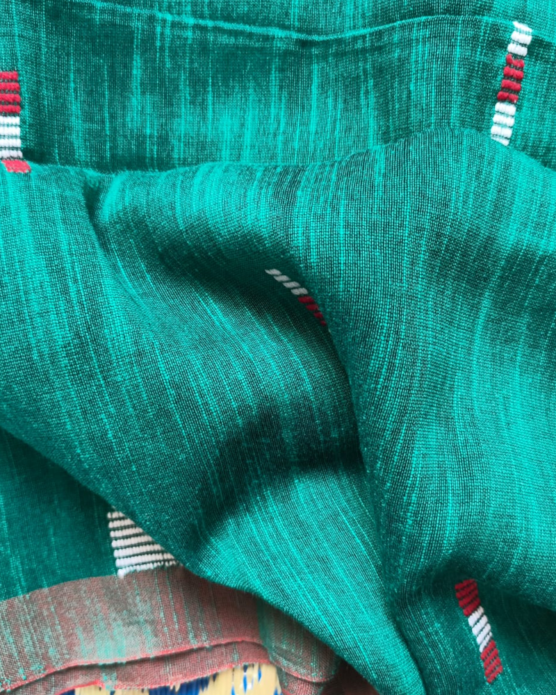 Handloom Green Mul Cotton Saree