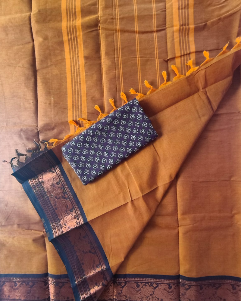 Mustard Handloom Chettinad Cotton