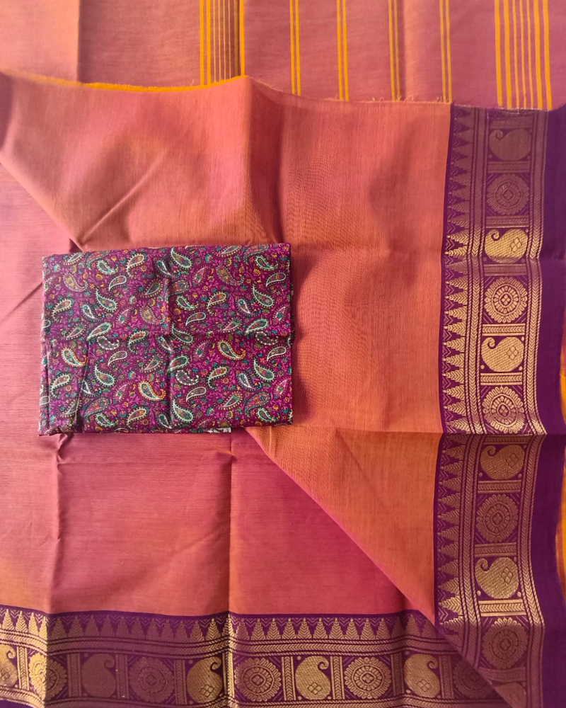 Mustard (& Purple) Chettinad cotton