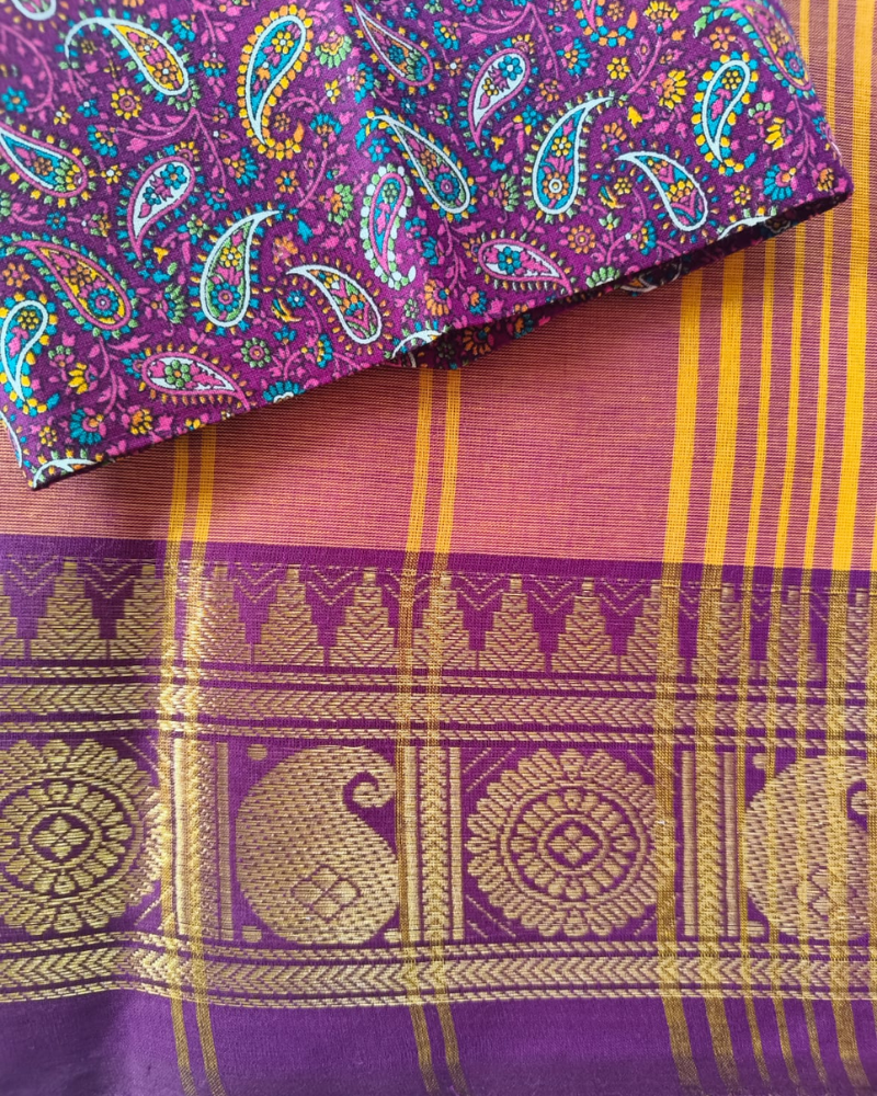 Mustard (& Purple) Chettinad cotton