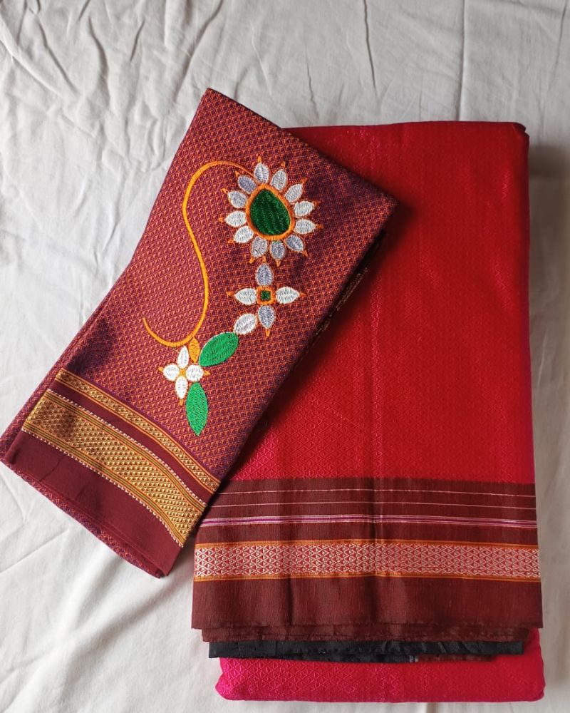 Red Ilkal Khun Saree