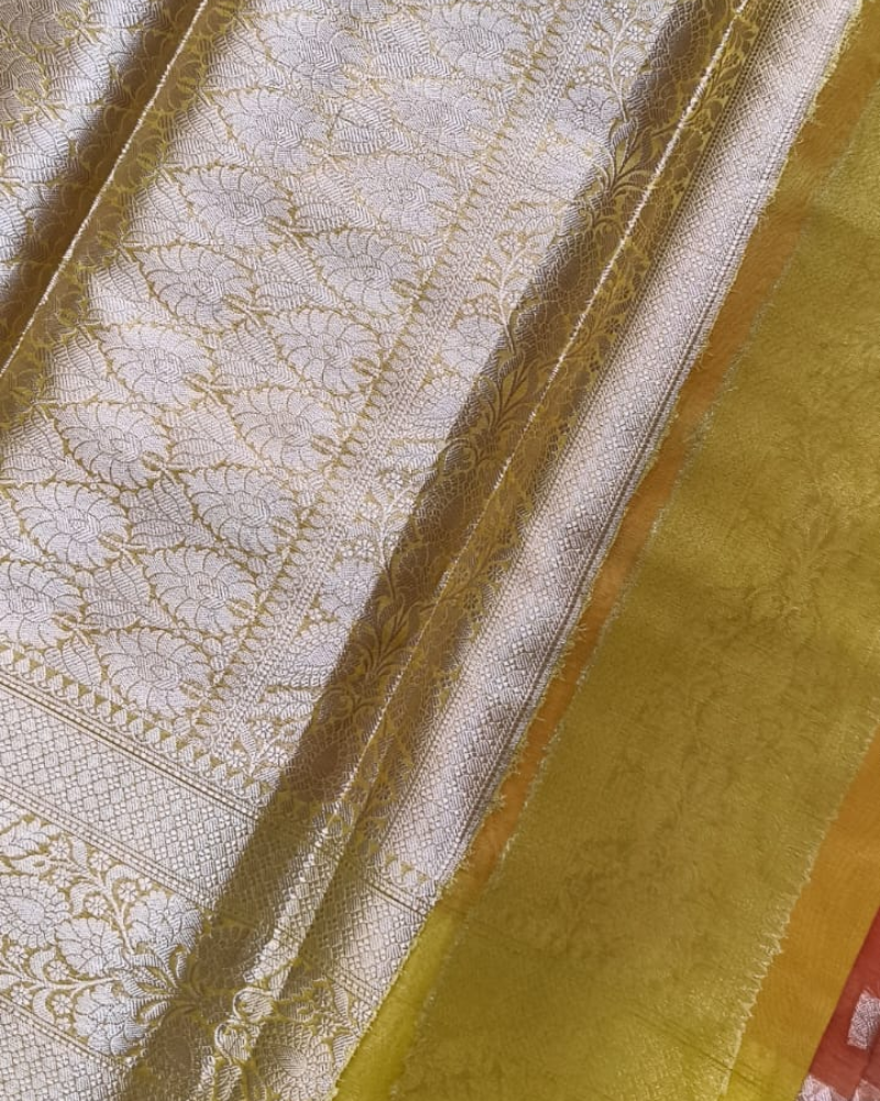Orange Banarasi Semi Organza