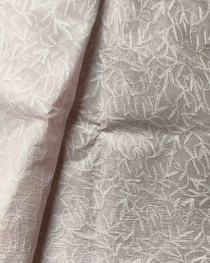 Pastel Pink Chikankari Kota Cotton