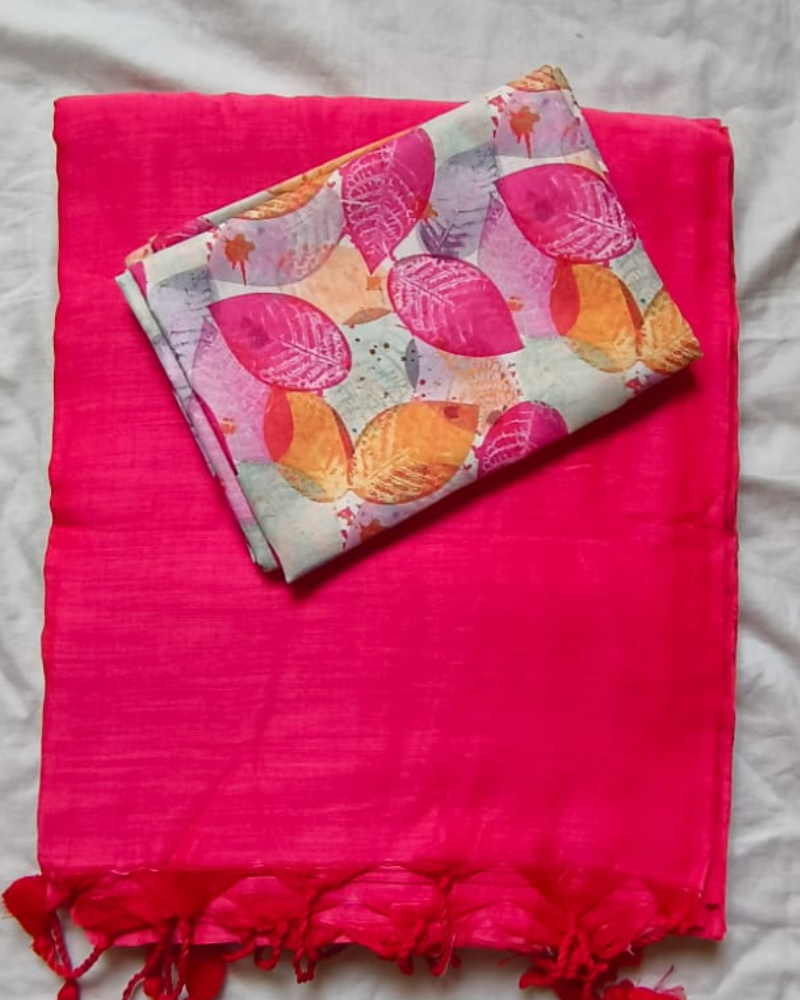 Pink Handloom Khadi Cotton