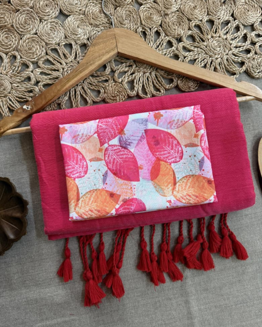 Pink Handloom Khadi Cotton