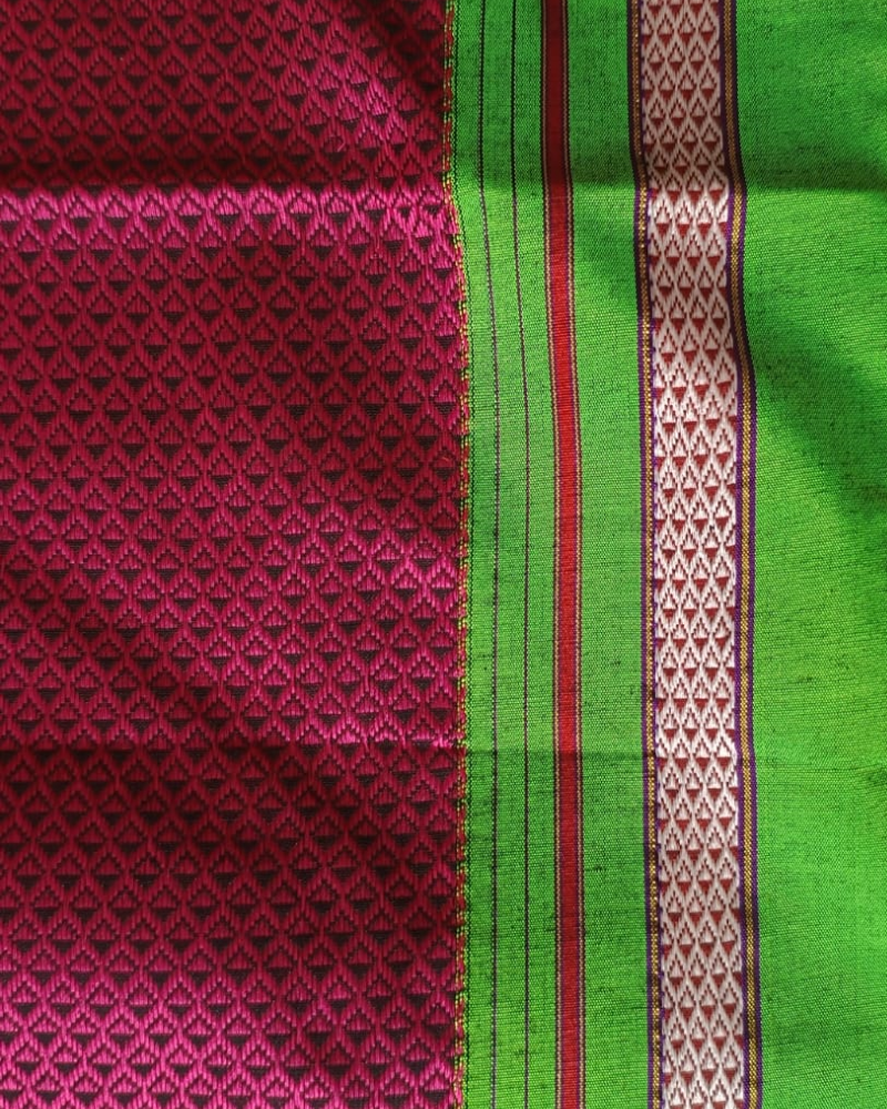 Maroon Ilkal Khun Saree