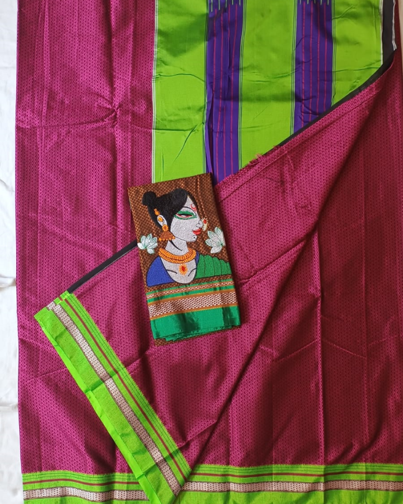 Maroon Ilkal Khun Saree